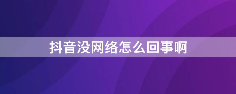 抖音没网络怎么回事啊（抖音网络权限设置在哪里）