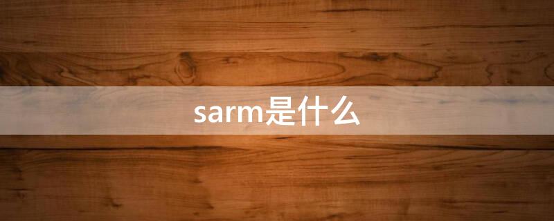 sarm是什么 sarm是什么职位的缩写
