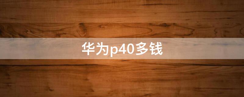 华为p40多钱（华为p40多钱一个）