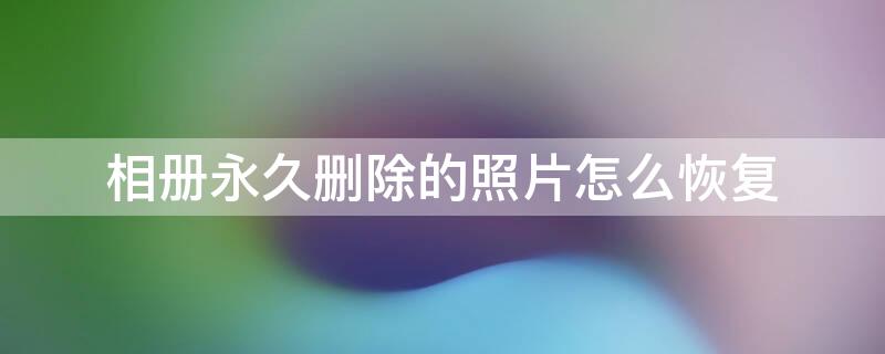 相册永久删除的照片怎么恢复（相册永久删除的照片怎么恢复苹果手机）