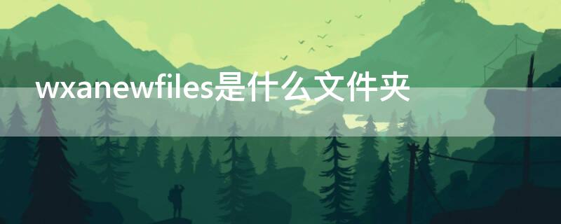 wxanewfiles是什么文件夹（wxanewfiles是什么文件夹可以删除吗）