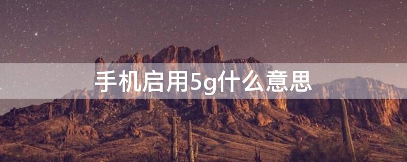 手机启用5g什么意思（5g手机的启用5g是啥意思）