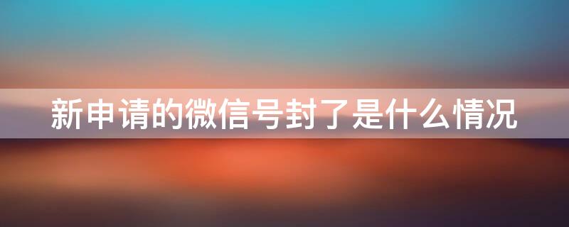 新申请的微信号封了是什么情况 微信新申请的账号就封咋回事