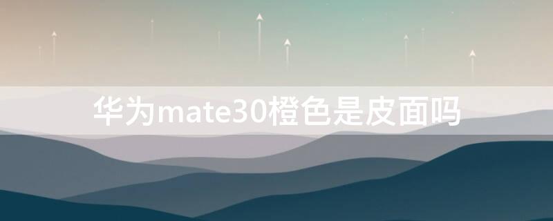 华为mate30橙色是皮面吗 mate30 橙色