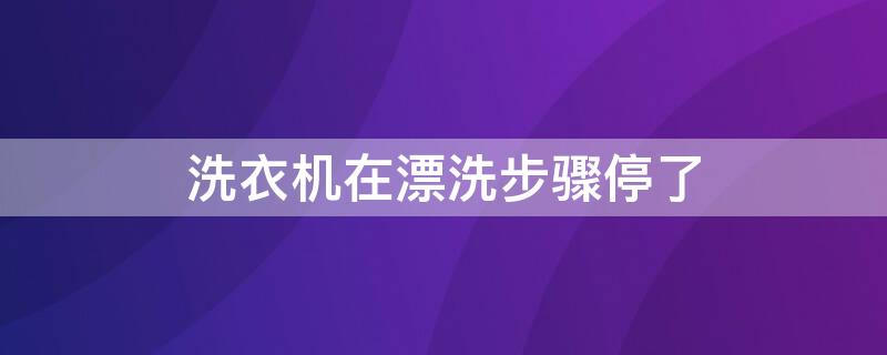 洗衣机在漂洗步骤停了（洗衣机到漂洗环节突然停了）