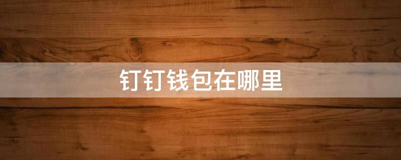钉钉钱包在哪里（钉钉钱包在哪里打开）