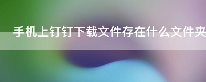 手机上钉钉下载文件存在什么文件夹 手机钉钉下载的文件存放在哪