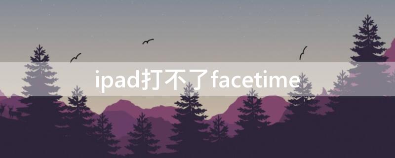 ipad打不了facetime（ipad打不了中文是怎么回事）