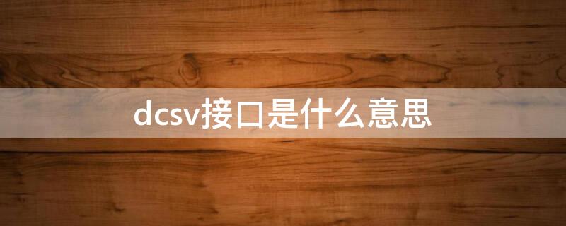 dcsv接口是什么意思（dc接口图片）
