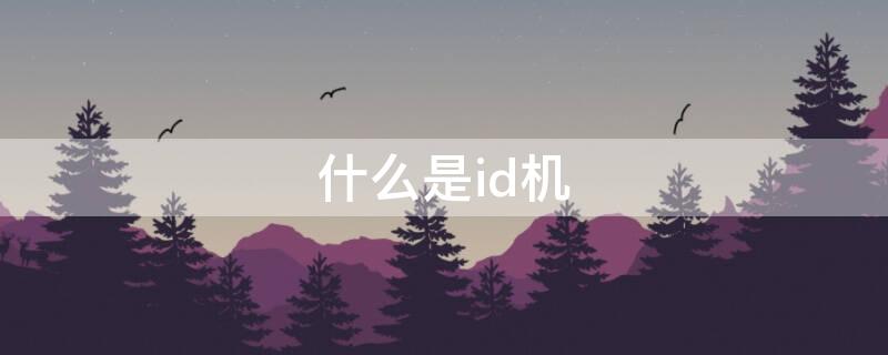 什么是id机（什么是ID机苹果）