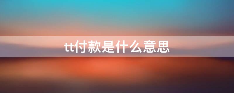 tt付款是什么意思（tt付款手续费哪方承担）