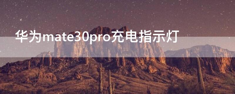 华为mate30pro充电指示灯（华为mate30pro充电不亮灯吗）