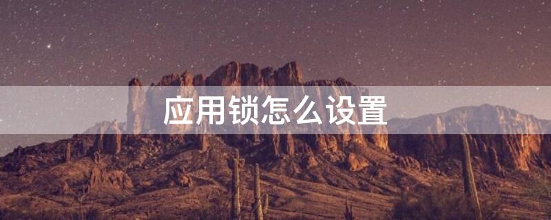 应用锁怎么设置（应用锁怎么设置每次进入都需要密码）