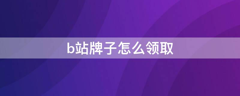 b站牌子怎么领取（b站牌子怎么拿）