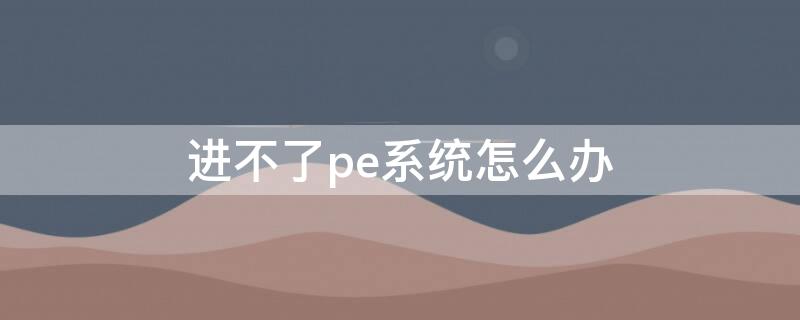 进不了pe系统怎么办（电脑进不了pe系统怎么办）