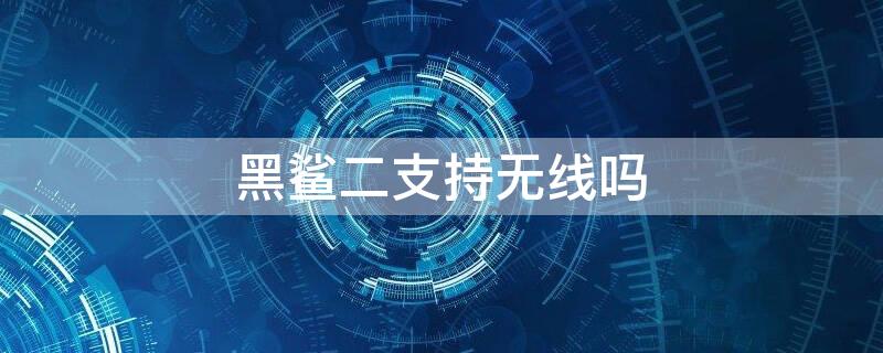 黑鲨二支持无线吗（黑鲨2支持5gwifi吗）