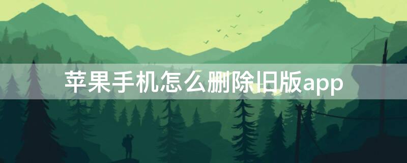 iPhone手机怎么删除旧版app（iphone怎么删除旧版本）