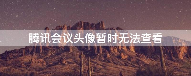 腾讯会议头像暂时无法查看（腾讯会议无法显示头像）