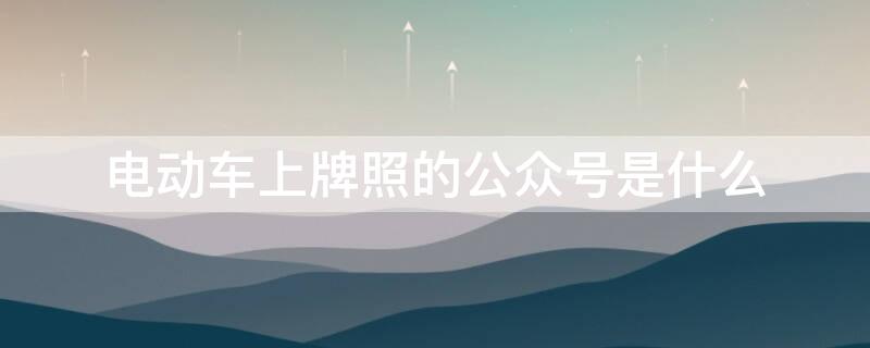 电动车上牌照的公众号是什么 电动车上牌照的公众号是什么意思