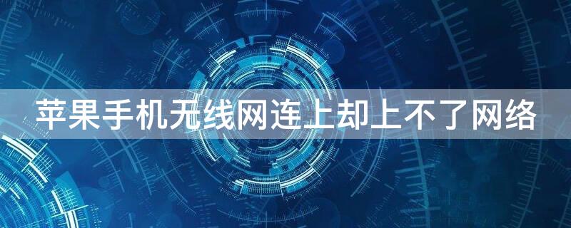 iPhone手机无线网连上却上不了网络 苹果手机无线网连接上用不了