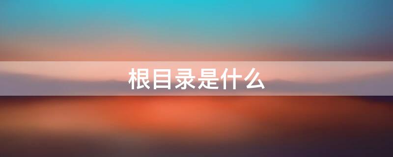 根目录是什么（D盘根目录是什么）