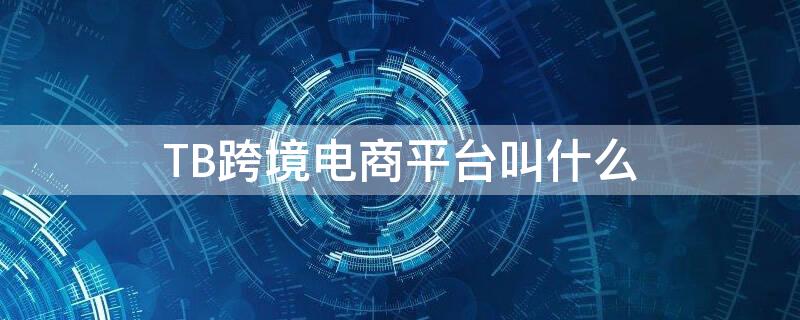 TB跨境电商平台叫什么（tb跨境电商平台叫什么）