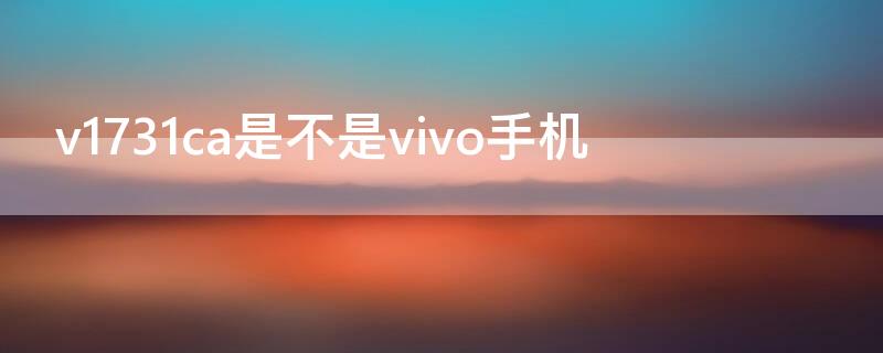 v1731ca是不是vivo手机 vivov1731ca是什么手机