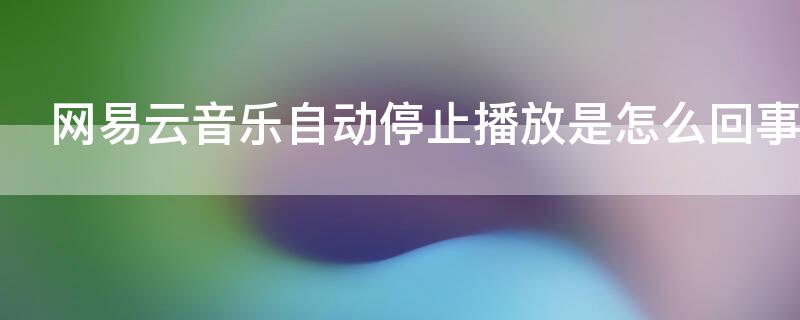 网易云音乐自动停止播放是怎么回事 网易云音乐老是自动停止播放