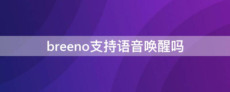 breeno支持语音唤醒吗 breeno不支持语音唤醒