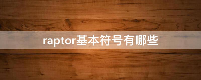 raptor基本符号有哪些（raptor基本符号有哪些符号有）