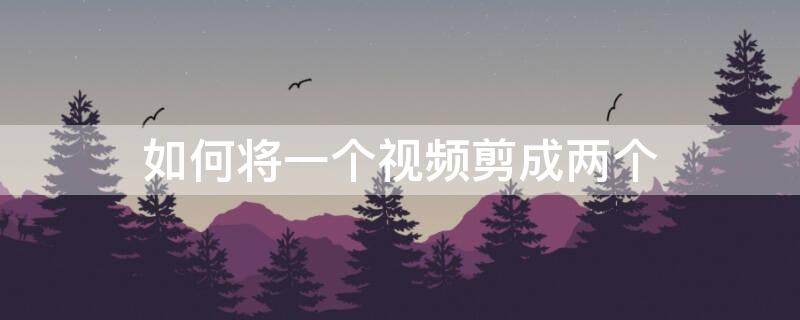 如何将一个视频剪成两个（如何将一个视频剪成两个视频教程）