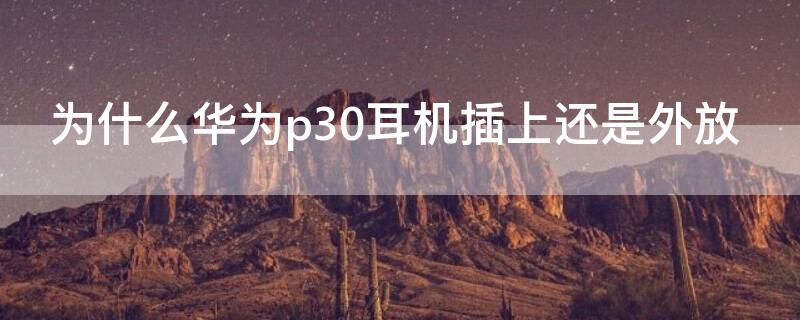 为什么华为p30耳机插上还是外放（为什么华为p30耳机插上还是外放呢）