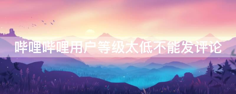 哔哩哔哩用户等级太低不能发评论 哔哩哔哩用户等级太低不能发评论怎么回事