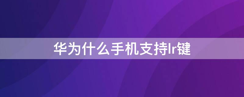 华为什么手机支持lr键 华为什么手机支持lr键拍照