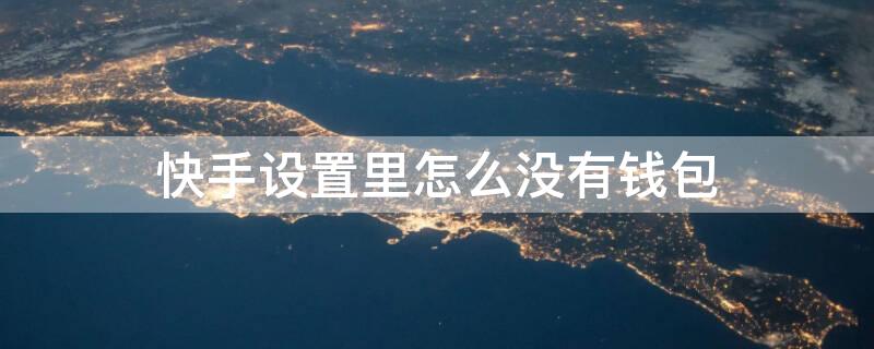 快手设置里怎么没有钱包（快手设置里怎么没有我的钱包）