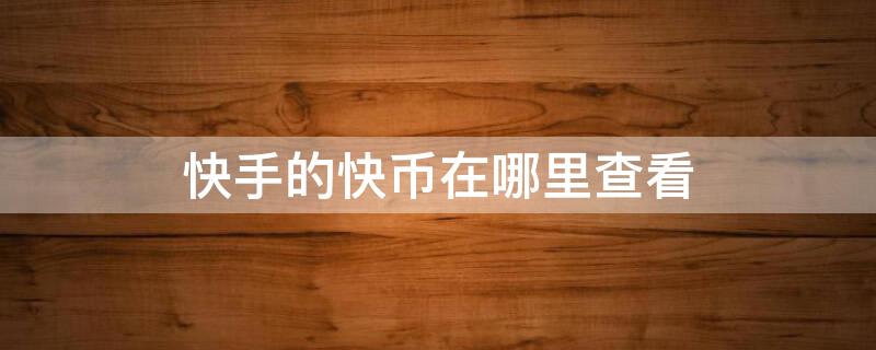 快手的快币在哪里查看（快手的快币在哪里查看记录）