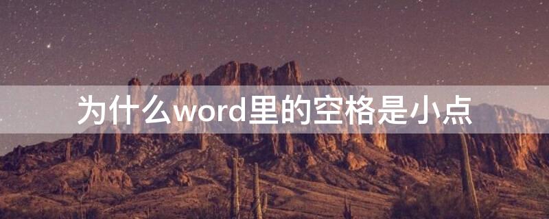 为什么word里的空格是小点（word文档为什么空格为什么有很大点点）
