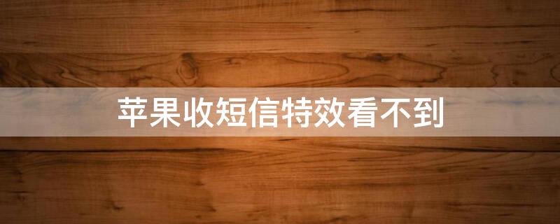 iPhone收短信特效看不到 苹果短信特效看不了