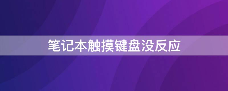 笔记本触摸键盘没反应 笔记本触摸键盘没反应怎么回事