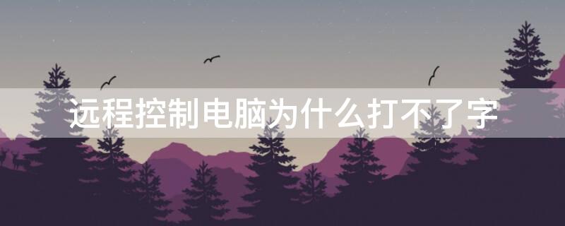 远程控制电脑为什么打不了字（远程控制电脑为什么打不了字了）