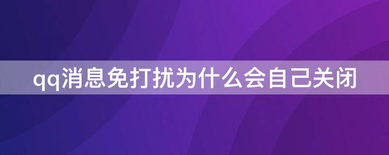qq消息免打扰为什么会自己关闭 qq消息免打扰为什么还是会看到消息