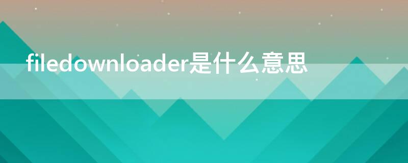 filedownloader是什么意思（filedownloader是什么意思中文）