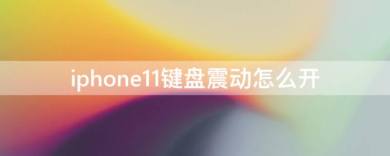 iPhone11键盘震动怎么开（苹果11键盘震动怎么设置方法）