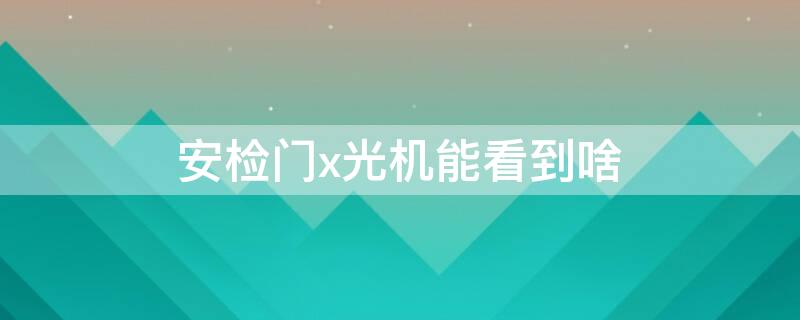 安检门x光机能看到啥（安检门x光机都能检查出来什么）