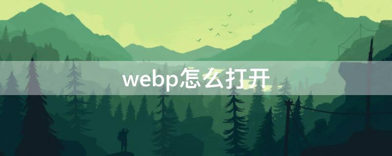 webp怎么打开 怎么打开webp文件