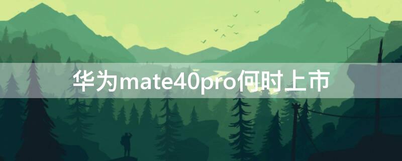华为mate40pro何时上市