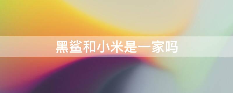 黑鲨和小米是一家吗（黑鲨和小米是什么关系?）