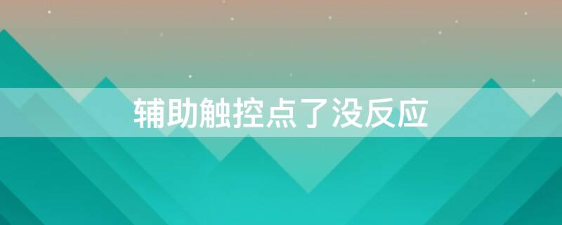辅助触控点了没反应（苹果辅助触控点了没反应）