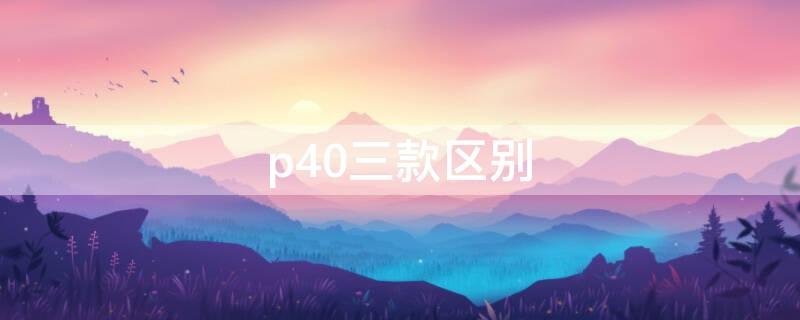 p40三款区别 p40几款的区别