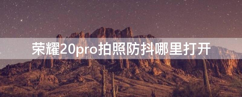 荣耀20pro拍照防抖哪里打开 荣耀20pro相机有没有防抖功能